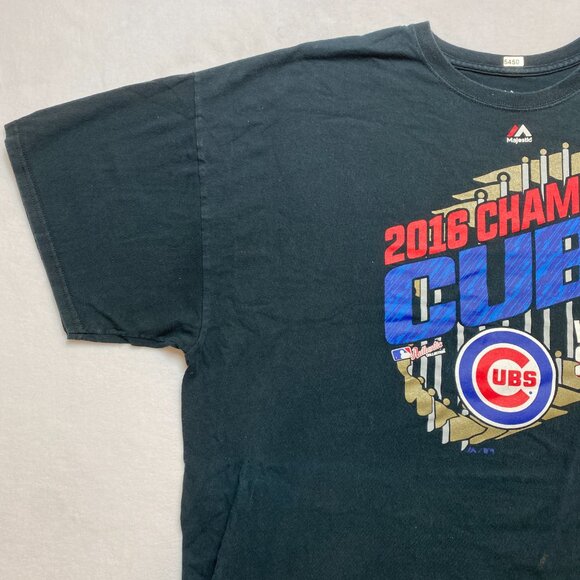 Chicago Cubs T-Shirt Mens 2XL 2016 World Series Champions Majestic MLB Baseball - Picture 7 of 12